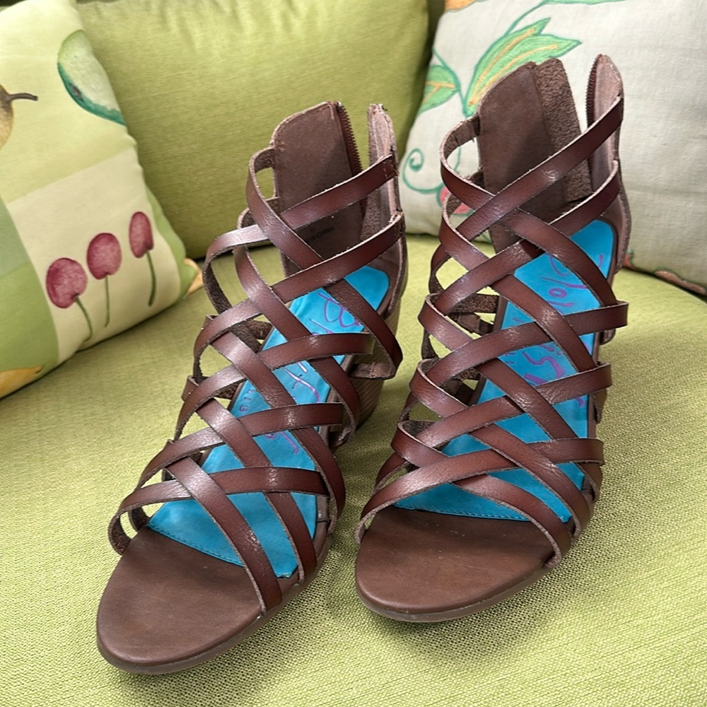 Blowfish ‘Balla’ Brown Wedge-heeled Sandals; Size 11